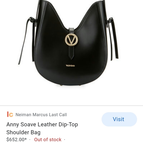 NWT Valentino Blk GENUINE Italian Leather Handbag - Picture 5 of 8